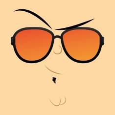 Funny Cartoon Character Face Illustration Editable N20