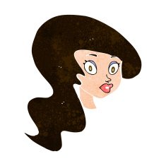 cartoon pretty female face N94