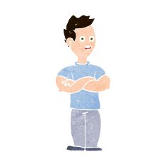 cartoon man with crossed arms N28