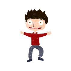 cartoon grinning boy N14