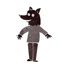 cartoon happy werewolf N6