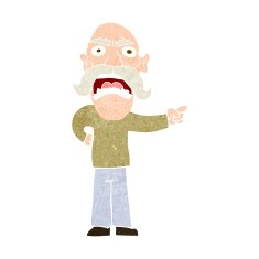 cartoon angry old man N151