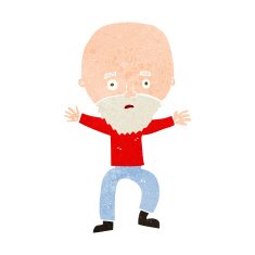 cartoon panicking old man N10