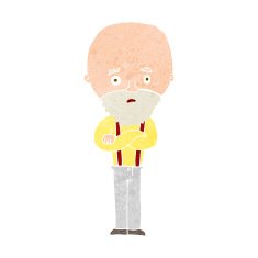cartoon worried old man N20