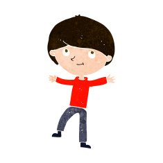 cartoon excited boy N151
