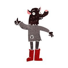 cartoon funny werewolf N17