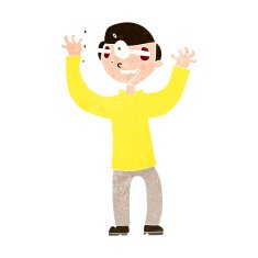 cartoon man with eyes popping out of head N10