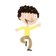 cartoon excited boy N152