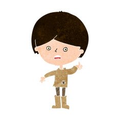cartoon unhappy boy N58