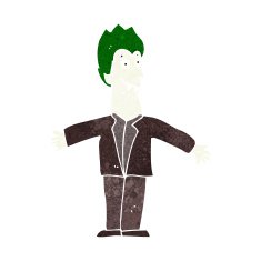 cartoon vampire man N113