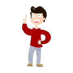 cartoon boy with great idea N10