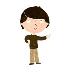 Cartoon Boy Pointing N32