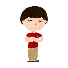cartoon grumpy man N21