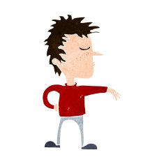 cartoon man making camp gesture N30