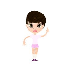 cartoon girl with idea N18