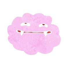 cartoon pink fluffy vampire cloud N4