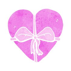 cartoon heart shaped present N9