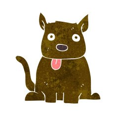 cartoon dog sticking out tongue N17