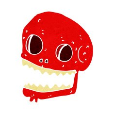 cartoon spooky skull N164