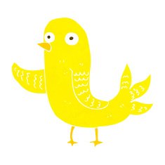 cartoon waving bird N18