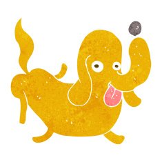 cartoon dog sticking out tongue N18