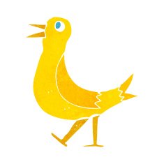 cartoon walking bird N19