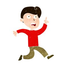 cartoon boy panicking N29