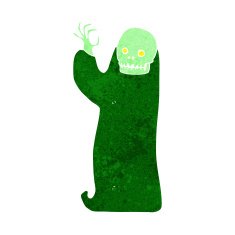 cartoon waving halloween ghoul N9