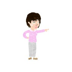 cartoon woman pointing N207