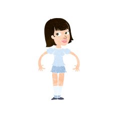cartoon woman shrugging shoulders N467