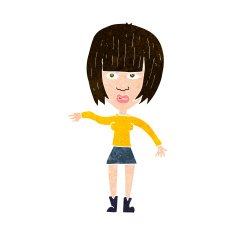 cartoon woman waving away N10