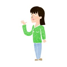 cartoon woman explaining N49