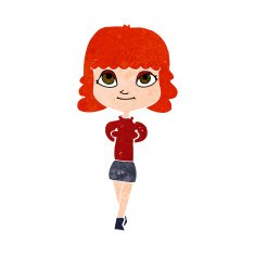 cartoon happy girl N96