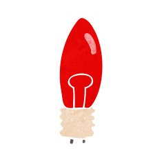 cartoon red light bulb N28