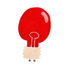 cartoon red light bulb N29