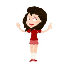 cartoon woman with idea N255