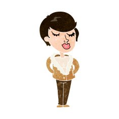 cartoon cool relaxed woman N10
