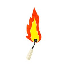 cartoon burning match N43