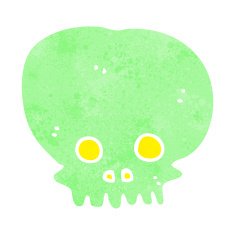 cartoon spooky skull symbol N21