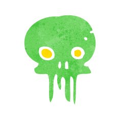 cartoon spooky skull symbol N22