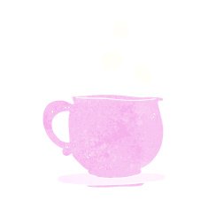 cartoon teacup with sugar cubes N10