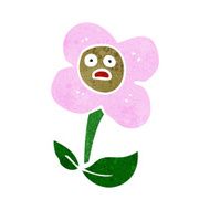 cartoon flower with face N27