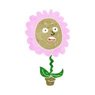 cartoon flower with face N29