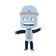 cartoon waving robot N21