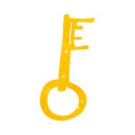 cartoon old key N10