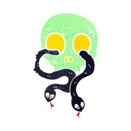 cartoon skull with snakes N10