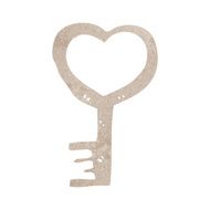 cartoon heart shaped key N18