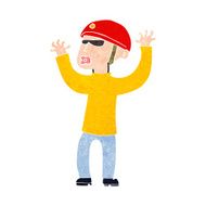 cartoon security man panicking N9