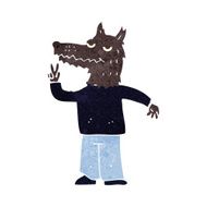 cartoon happy wolf man N13
