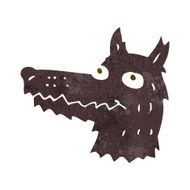Cartoon Wolf Head N25